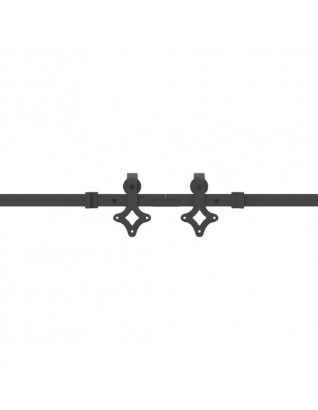 Kit di Binari per Porte Scorrevoli 152,5 cm Acciaio Nero