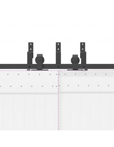 Kit di Binari per Porte Scorrevoli 200 cm Acciaio Nero