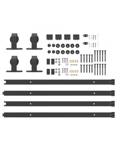 Kit di Binari per Porte Scorrevoli 152,5 cm Acciaio Nero