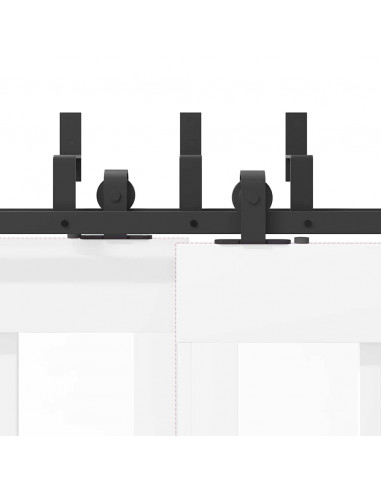 Kit di Binari per Porte Scorrevoli 152,5 cm Acciaio Nero