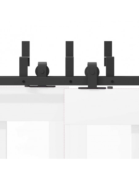 Kit di Binari per Porte Scorrevoli 152,5 cm Acciaio Nero