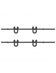 Kit di Binari per Porte Scorrevoli 200 cm Acciaio Nero