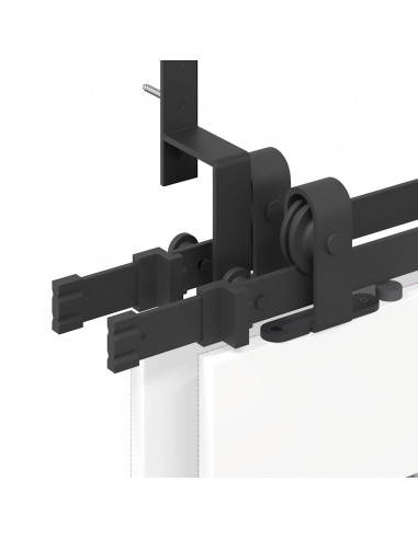 Kit di Binari per Porte Scorrevoli 152,5 cm Acciaio Nero