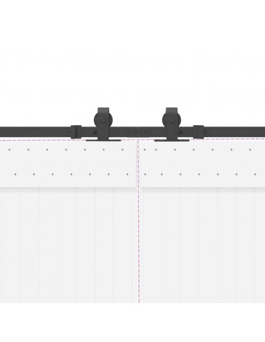 Kit di Binari per Porte Scorrevoli 152,5 cm Acciaio Nero