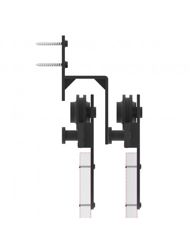 Kit di Binari per Porte Scorrevoli 200 cm Acciaio Nero