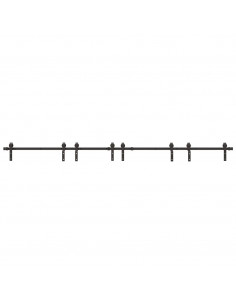 Kit di Binari per Porte Scorrevoli 183 cm Acciaio Nero