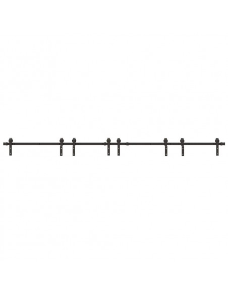 Kit di Binari per Porte Scorrevoli 183 cm Acciaio Nero