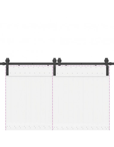 Kit di Binari per Porte Scorrevoli 183 cm Acciaio Nero