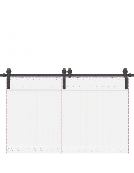 Kit di Binari per Porte Scorrevoli 183 cm Acciaio Nero