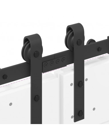 Kit di Binari per Porte Scorrevoli 183 cm Acciaio Nero