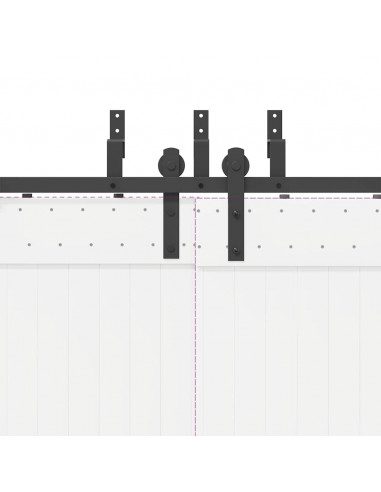 Kit di Binari per Porte Scorrevoli 183 cm Acciaio Nero