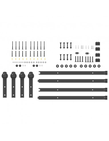 Kit di Binari per Porte Scorrevoli 152,5 cm Acciaio Nero