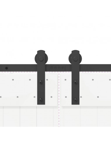 Kit di Binari per Porte Scorrevoli 152,5 cm Acciaio Nero