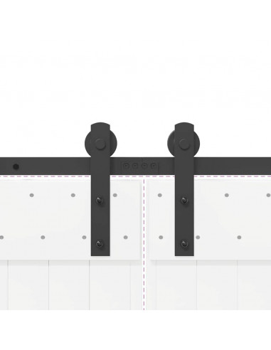 Kit di Binari per Porte Scorrevoli 183 cm Acciaio Nero