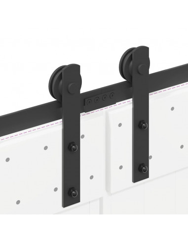 Kit di Binari per Porte Scorrevoli 183 cm Acciaio Nero