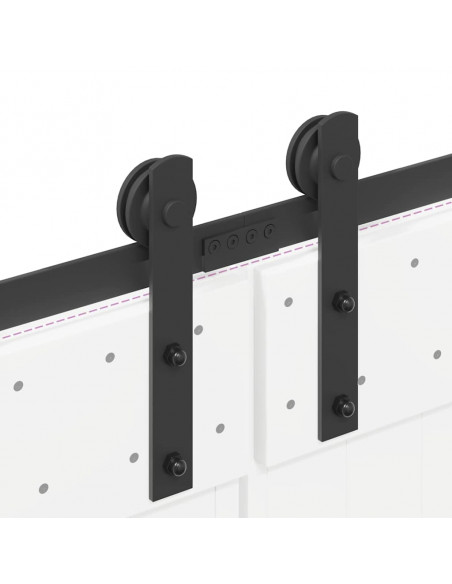 Kit di Binari per Porte Scorrevoli 183 cm Acciaio Nero