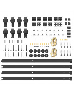 Kit di Binari per Porte Scorrevoli 183 cm Acciaio Nero