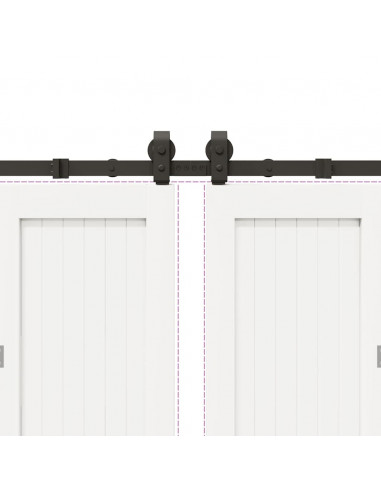 Kit di Binari per Porte Scorrevoli 183 cm Acciaio Nero