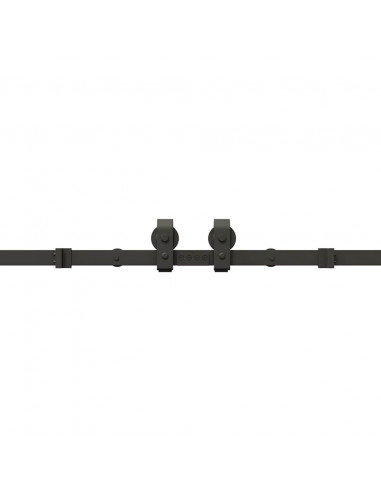 Kit di Binari per Porte Scorrevoli 183 cm Acciaio Nero