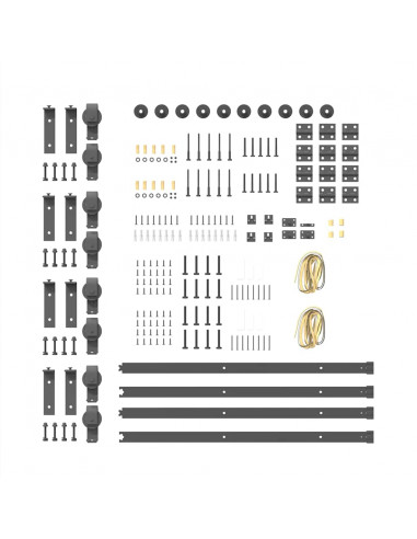 Kit di Binari per Porte Scorrevoli 183 cm Acciaio Nero