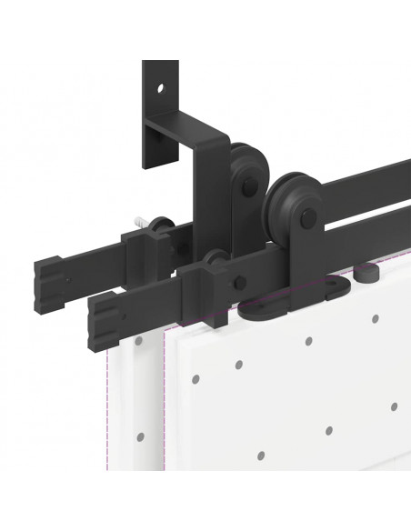 Kit di Binari per Porte Scorrevoli 152,5 cm Acciaio Nero