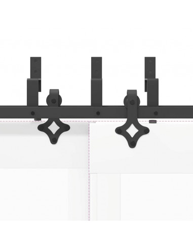 Kit di Binari per Porte Scorrevoli 152,5 cm Acciaio Nero