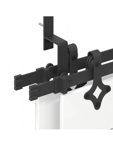 Kit di Binari per Porte Scorrevoli 152,5 cm Acciaio Nero