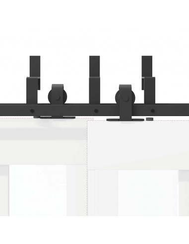 Kit di Binari per Porte Scorrevoli 183 cm Acciaio Nero