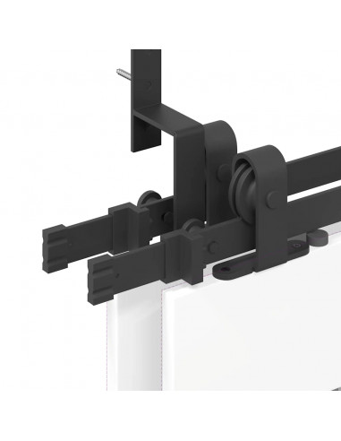 Kit di Binari per Porte Scorrevoli 183 cm Acciaio Nero