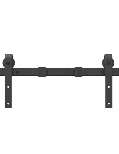 Kit di Binari per Porte Scorrevoli 213,5 cm Acciaio Nero