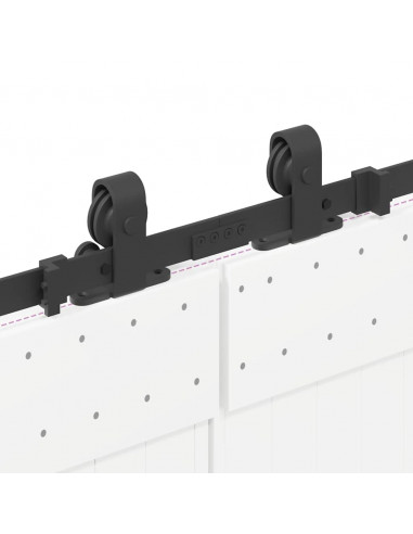 Kit di Binari per Porte Scorrevoli 183 cm Acciaio Nero