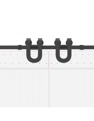 Kit di Binari per Porte Scorrevoli 183 cm Acciaio Nero