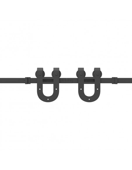 Kit di Binari per Porte Scorrevoli 183 cm Acciaio Nero
