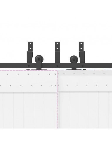 Kit di Binari per Porte Scorrevoli 213,5 cm Acciaio Nero