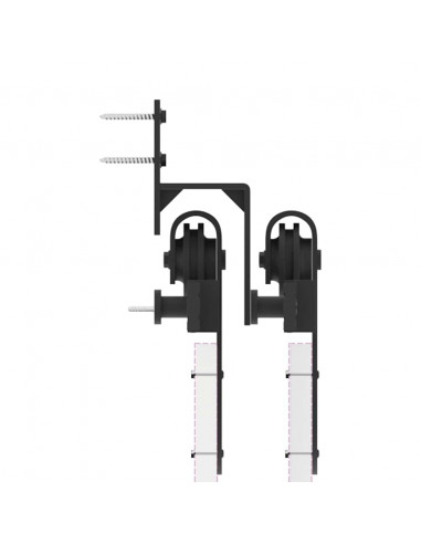 Kit di Binari per Porte Scorrevoli 183 cm Acciaio Nero
