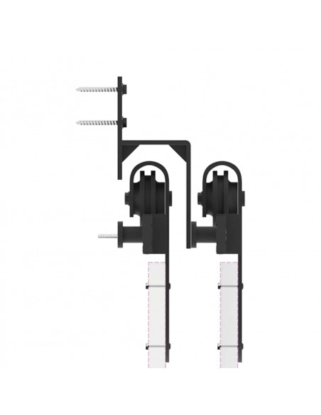 Kit di Binari per Porte Scorrevoli 183 cm Acciaio Nero