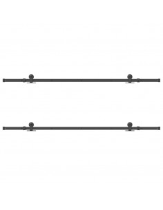 Kit di Binari per Porte Scorrevoli 213,5 cm Acciaio Nero