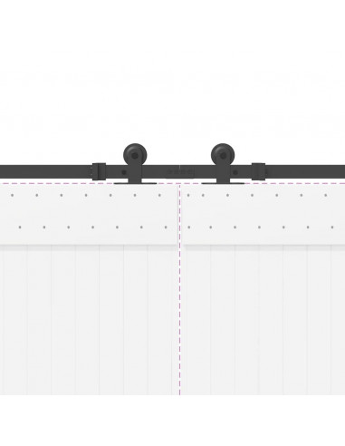Kit di Binari per Porte Scorrevoli 213,5 cm Acciaio Nero