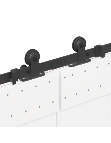 Kit di Binari per Porte Scorrevoli 213,5 cm Acciaio Nero