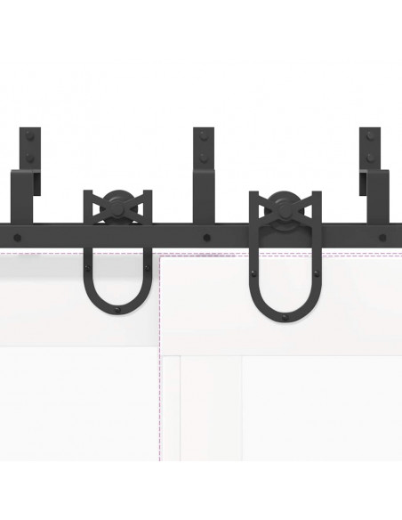 Kit di Binari per Porte Scorrevoli 183 cm Acciaio Nero
