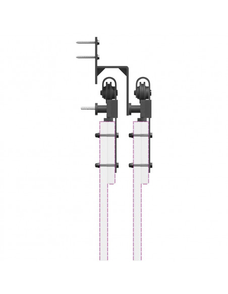Kit di Binari per Porte Scorrevoli 213,5 cm Acciaio Nero