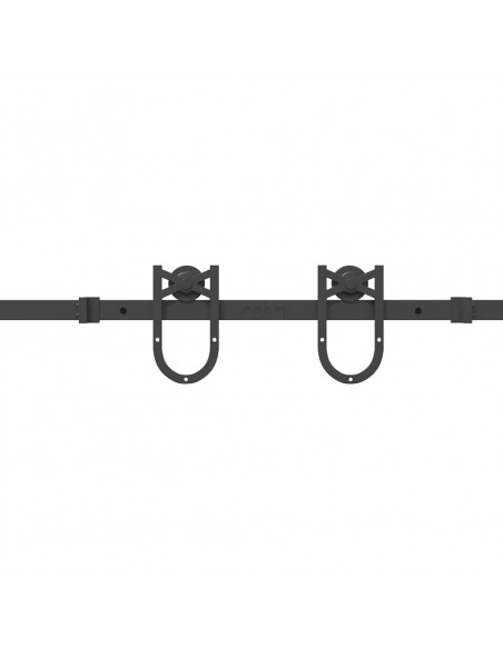 Kit di Binari per Porte Scorrevoli 183 cm Acciaio Nero