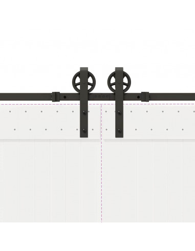 Kit di Binari per Porte Scorrevoli 183 cm Acciaio Nero