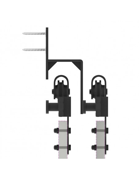 Kit di Binari per Porte Scorrevoli 213,5 cm Acciaio Nero