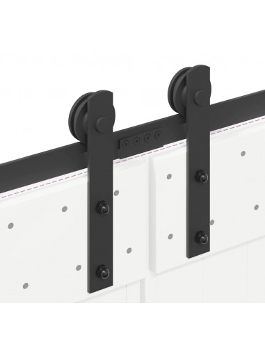 Kit di Binari per Porte Scorrevoli 213,5 cm Acciaio Nero