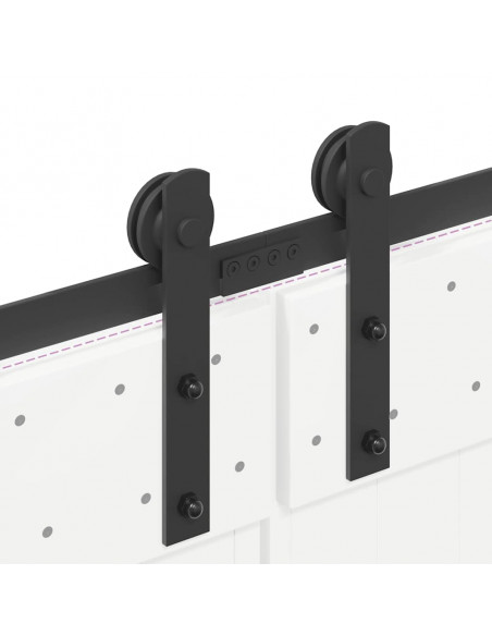 Kit di Binari per Porte Scorrevoli 213,5 cm Acciaio Nero