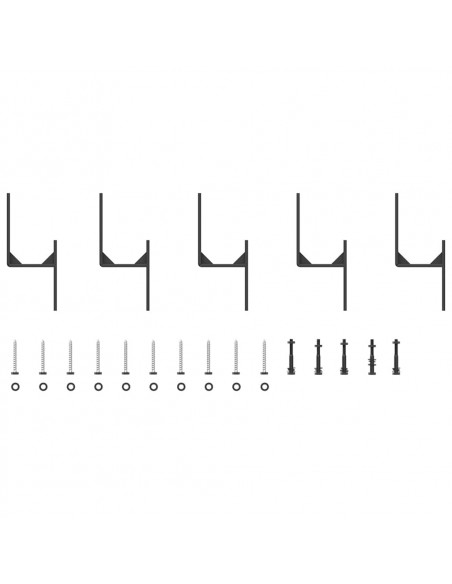 Kit di Binari per Porte Scorrevoli 213,5 cm Acciaio Nero