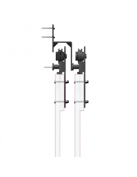Kit di Binari per Porte Scorrevoli 213,5 cm Acciaio Nero