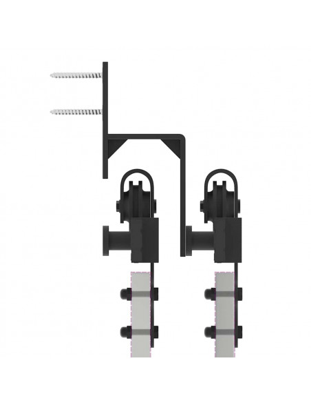 Kit di Binari per Porte Scorrevoli 213,5 cm Acciaio Nero
