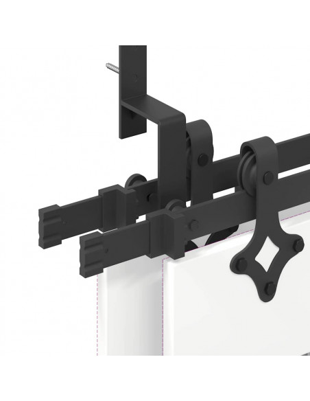 Kit di Binari per Porte Scorrevoli 213,5 cm Acciaio Nero